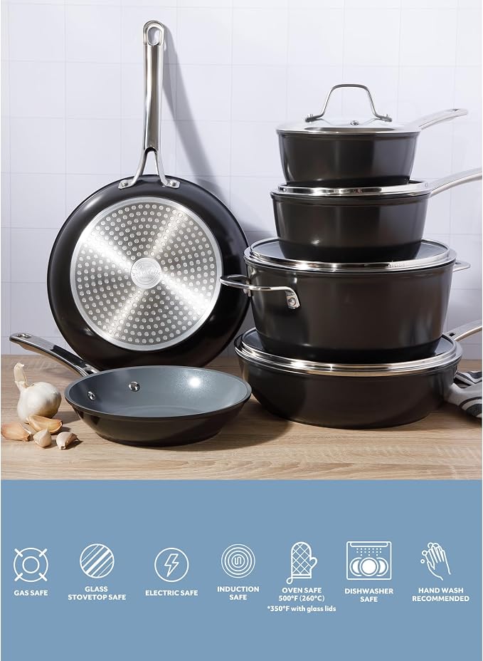 Sur La Table Kitchen Essentials Cool Commune Hard Anodized 10 Piece PFA Free - Image 4