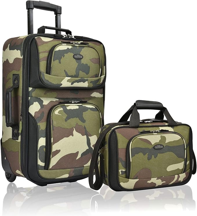 U.S. Traveler Rio Rugged Fabric Expandable Carry-on Luggage, Rolling Suitcase by USTraveler