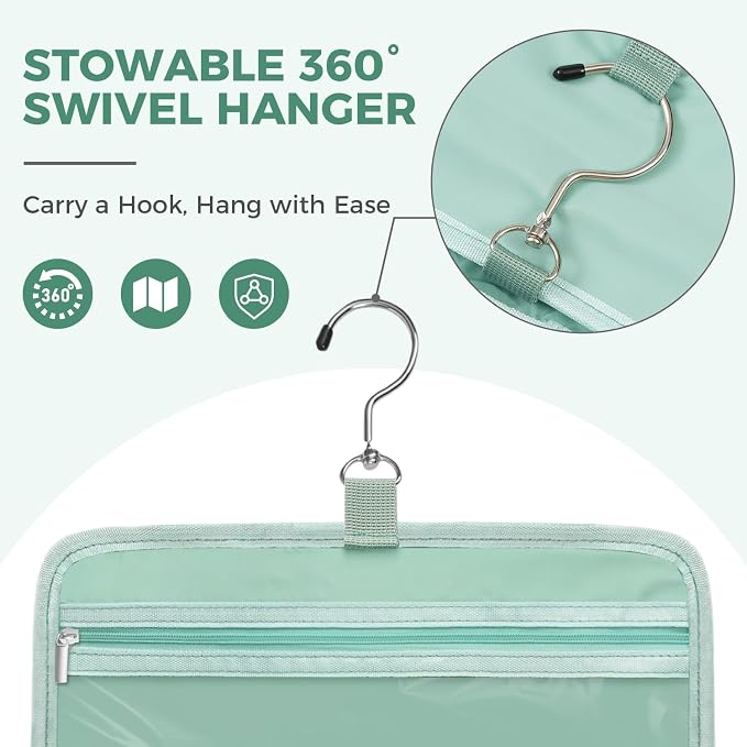 Toiletry Bag For women, Portable Hanging Organizer, 4 Leakproof Compartment for - Image 3