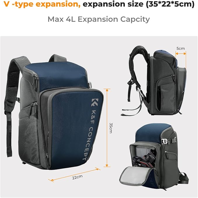 K&F CONCEPT Camera bags Waterproof 25L Large Capacity Camera Case - Image 5