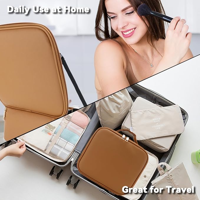 Travel Makeup Bag with LED Mirror and 10x magnifying glass with 3 Lighted - Image 6