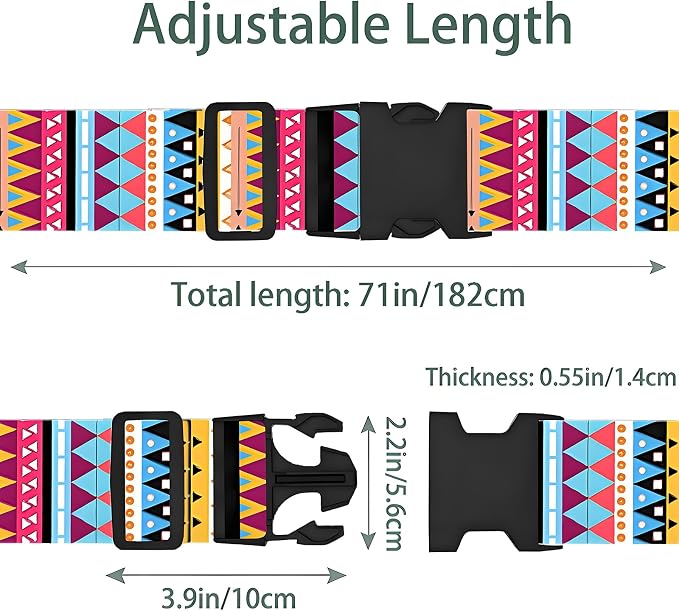 Bohemia Luggage Straps for Suitcases, Adjustable Luggage Travel Belt to Keep - Image 2