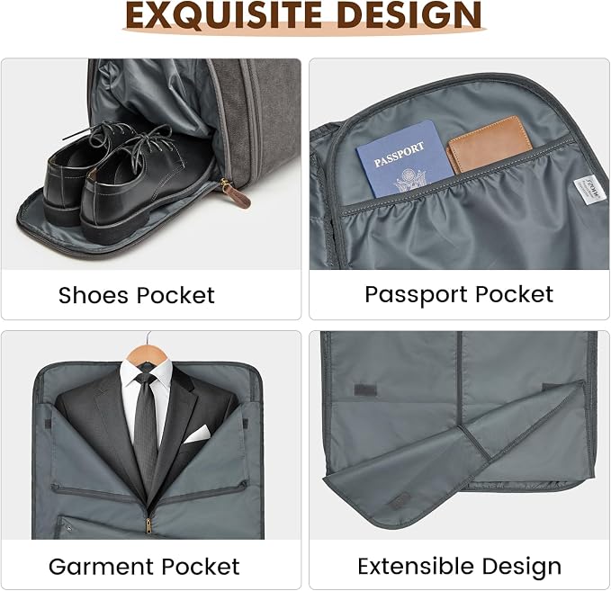 S-ZONE Garment Bags for Travel Convertible Garment Duffle Bags for Travel Suit - Image 6