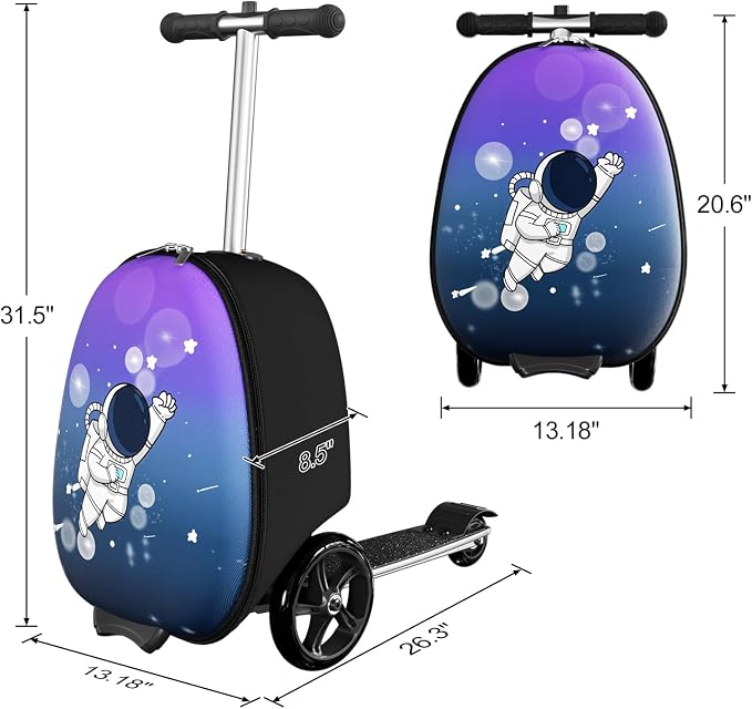 2-in-1 Ride-On Scooter Suitcase, Scooter Luggage - Image 6