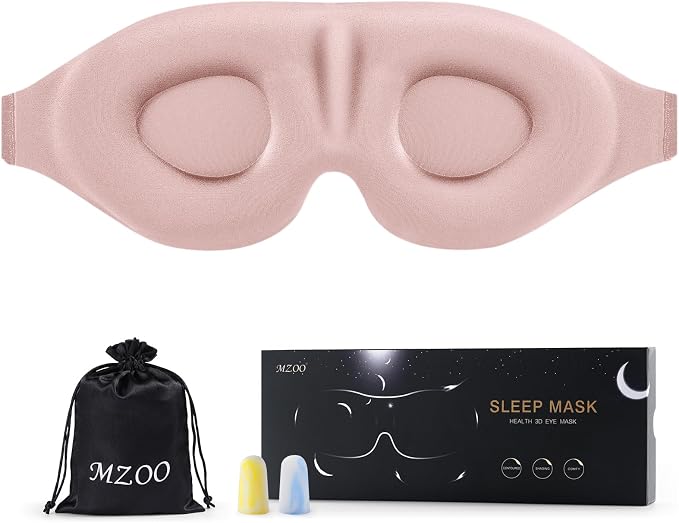 MZOO Sleep Eye Mask for Side Sleeper Men Women, Zero Eye Pressure 3D Sleeping by MZOO
