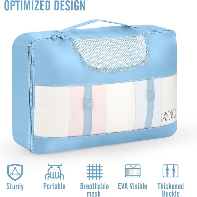 Veken 10 Set Packing Cubes for Travel Essential, Suitcase Organizer Bags in 4 - Image 4