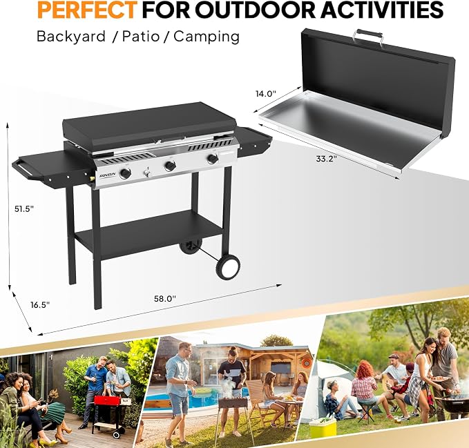 ROVSUN 3 Burner Outdoor Propane Gas Stove - Image 6