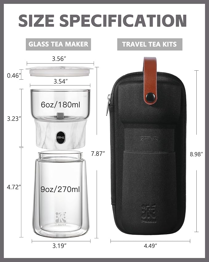 ZENS Modern One Touch Tea Maker, Glass Teapot - Image 5
