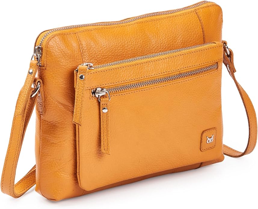 Wise Owl Accessories Small Soft Pebbled Real Leather Crossbody Handbags Purses by WiseOwlAccessories