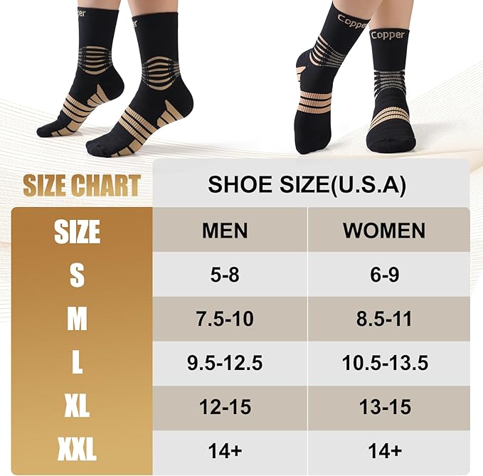 NEENCA Professional Copper Compression Socks, Medical Ankle Support Socks - Image 5