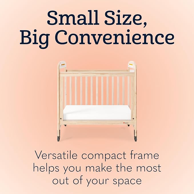 Foundations Serenity 3-Panel Clearview Compact Crib, Fixed-Side, Natural Wood - Image 5