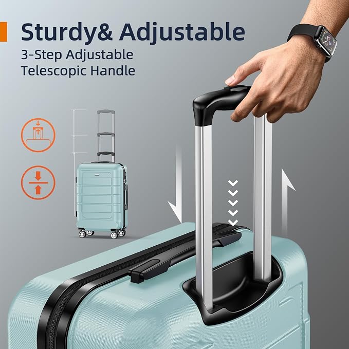 SHOWKOO Luggage Sets Expandable PC+ABS Durable Suitcase Double Wheels TSA Lock - Image 6