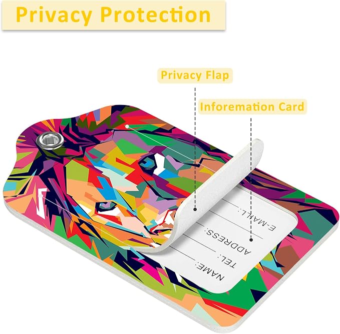 2 Pack Colorful Lion Luggage Tag - Image 4