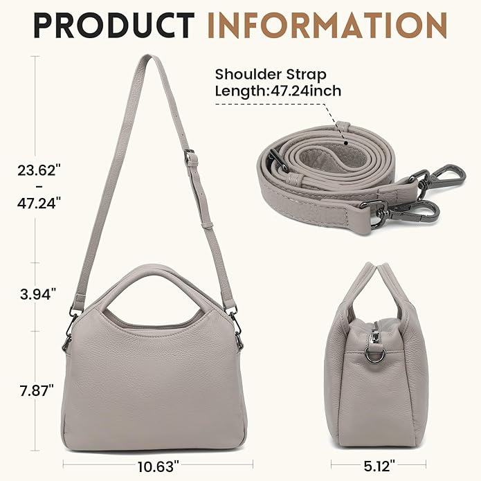 KOGTLA Genuine Leather Purses for Women, Crossbody Shoulder Bags - Image 5