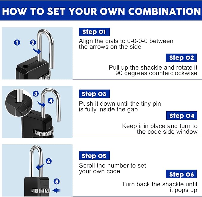 Chumia 32 Pack 3 Digit Combination Lock Small Combo Locks Waterproof Luggage - Image 4
