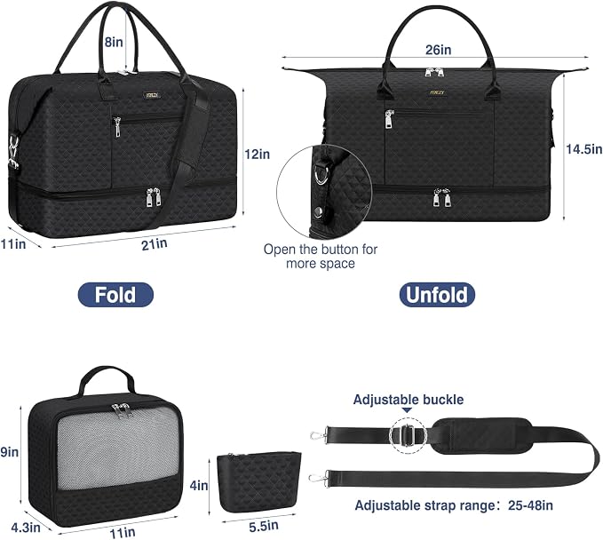 Weekender Bag for Women, Travel Duffel Bag Carry On Overnight Bag - Image 7