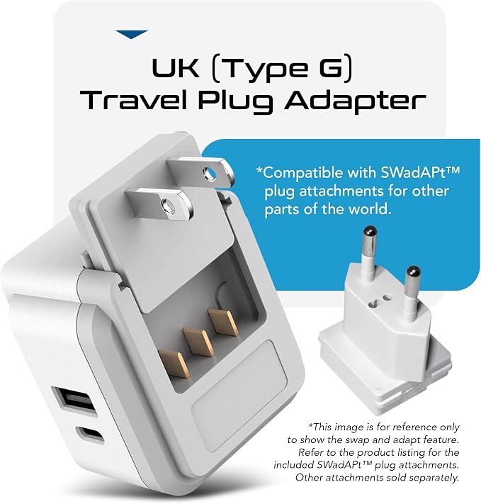 Ceptics UK, Ireland Power Adapter Travel, Safe Dual USB & USB-C 3.1A - Image 5