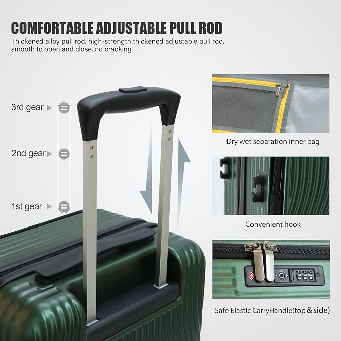 buy 0ne get 0ne free! 20 Inch Expandable Carry on Luggage PC Hard Shell TSA - Image 4