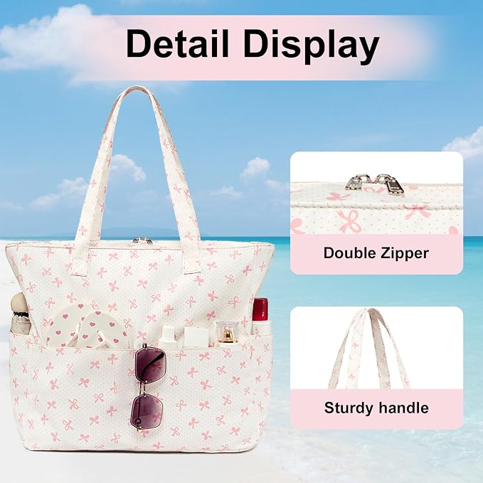 LEDAOU Beach Bag Waterproof Sandproof Women Tote Bag Pool Bag - Image 8