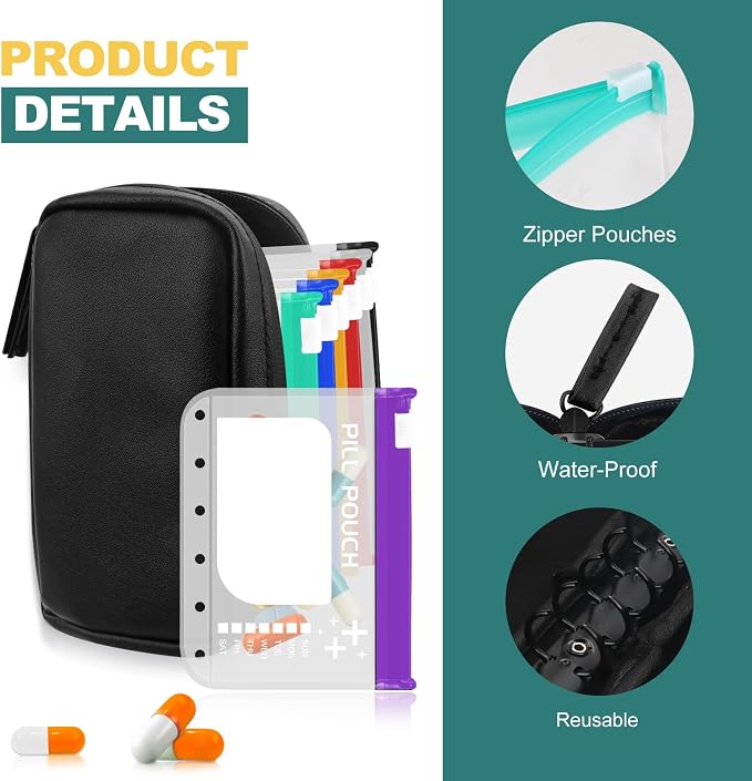 A7-L Water-Proof Pill Pouch Set， Large Pill Organizer, BPA Free, A7-L Pill - Image 4