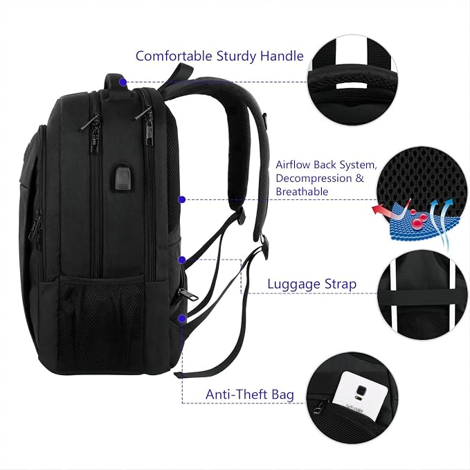 MATEIN Business Laptop Backpack, 15.6 Inch Travel Laptop Bag Rucksack - Image 7