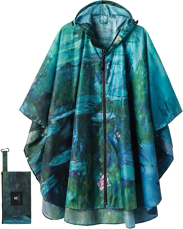 SaphiRose Rain Poncho Jacket Coat Hooded by SaphiRose