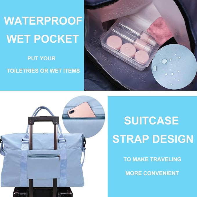 Travel Duffle Bag, Waterproof Sport Tote Gym Bag - Image 4