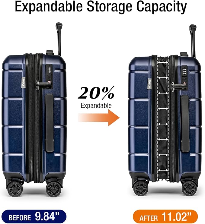 KYME Hardside Expandable Carry On Luggage 22x14x9 Airline Approved 20 Inch - Image 2