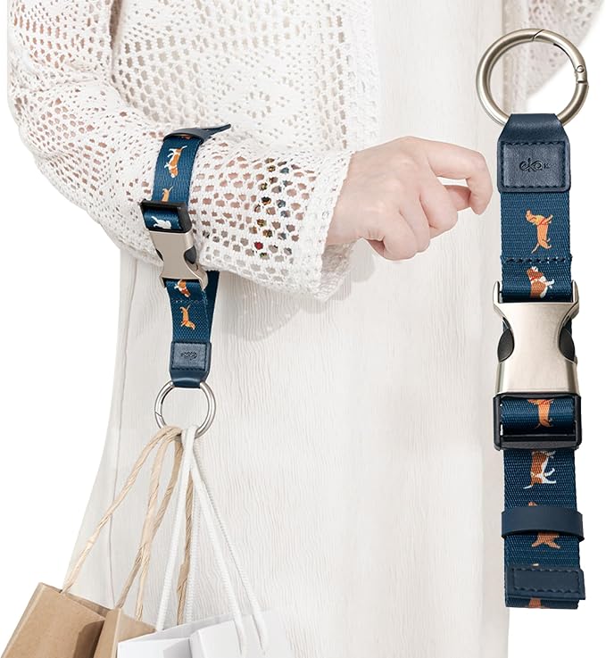 Travel Carry Strap with Ring Hooks, Add-a-Bag Luggage Strap, Adjustable Bag by EKAX