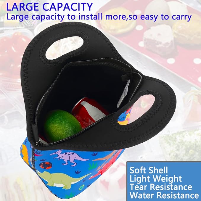 FlowFly Neoprene Kids Lunch box Insulated Soft Bag Mini Cooler Thermal Meal - Image 4