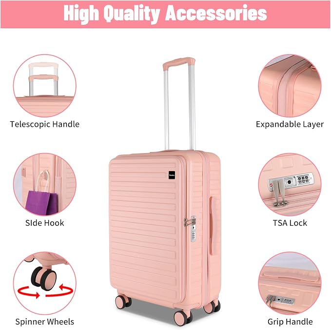 3-Piece 20/24 Top Opening Hardshell Lightweight Luggage and 28-Inch Clamshell - Image 6