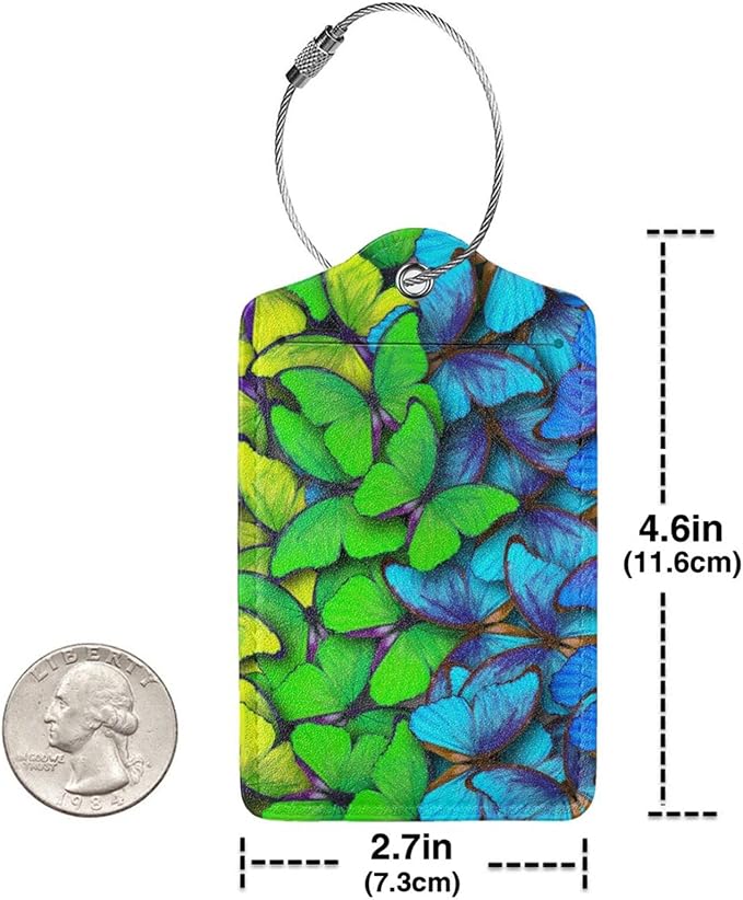 2Pcs Green Blue Butterfly Luggage Tags - Image 5