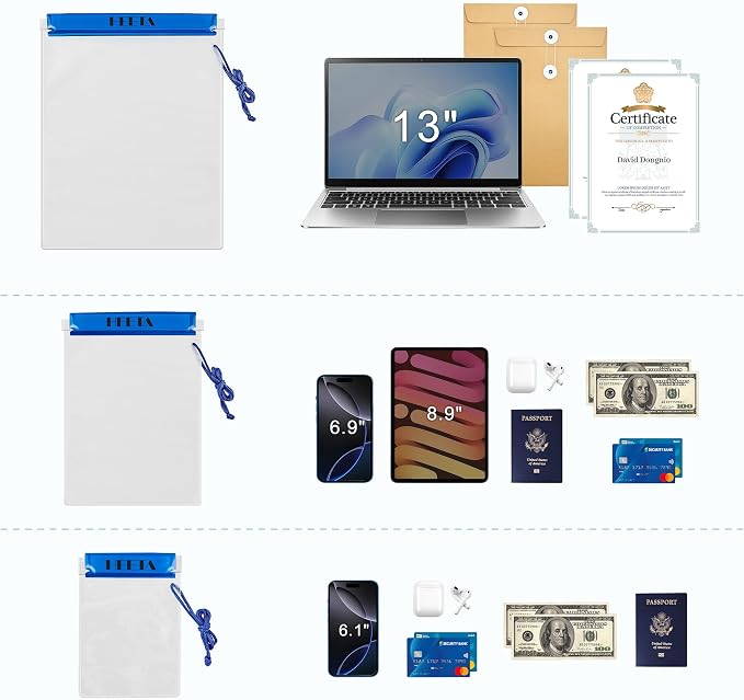 HEETA 5-Pack Clear Waterproof Dry Bag, Water Tight Cases Pouch Dry Bags - Image 9
