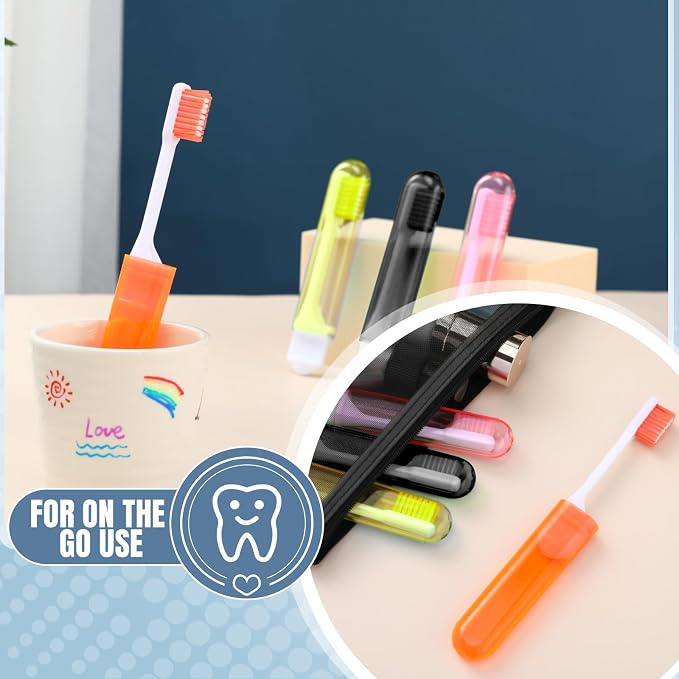 Patelai 4 Pieces Travel Toothbrush Set, Soft Bristle Mini Foldable Tooth Brush - Image 6