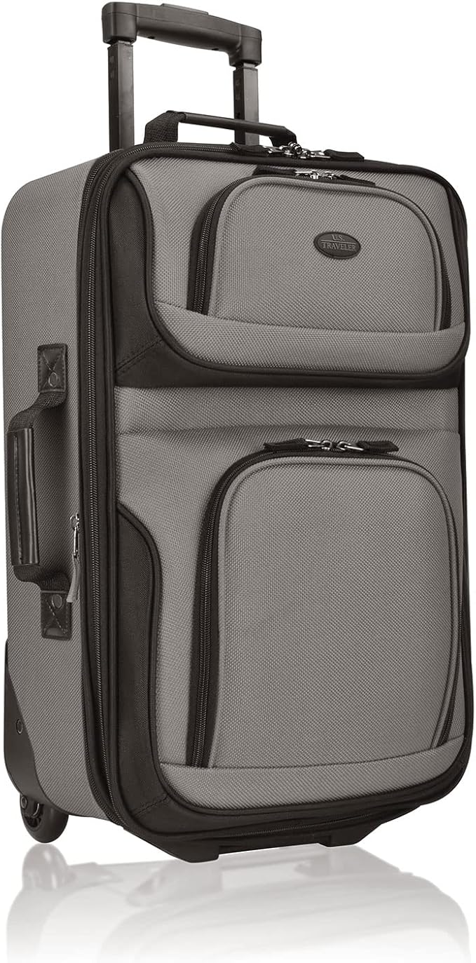 U.S. Traveler Lightweight Rolling 20" Carry On Luggage Softside Suitcase by USTraveler