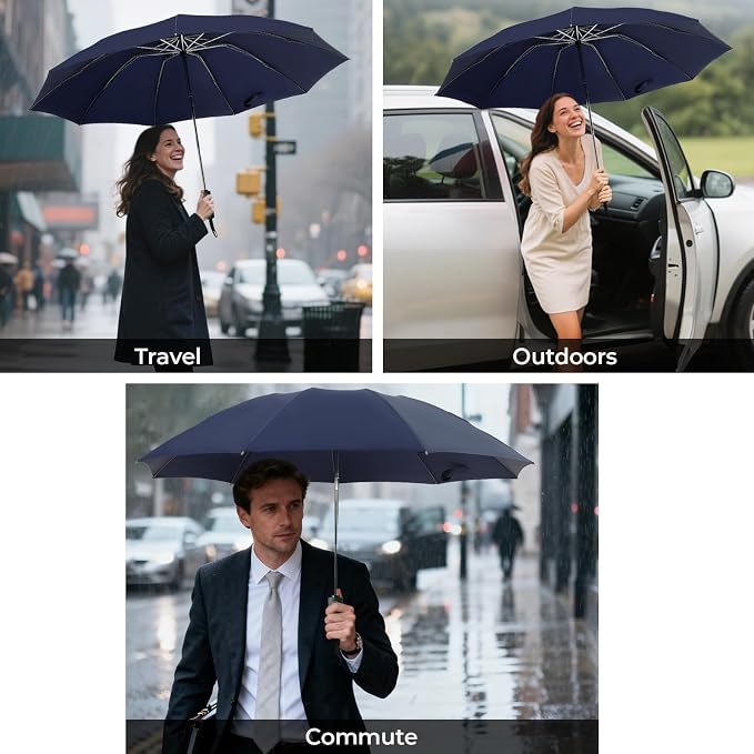 LLanxiry Compact Travel Umbrella, Mini Windproof Umbrellas - Image 8