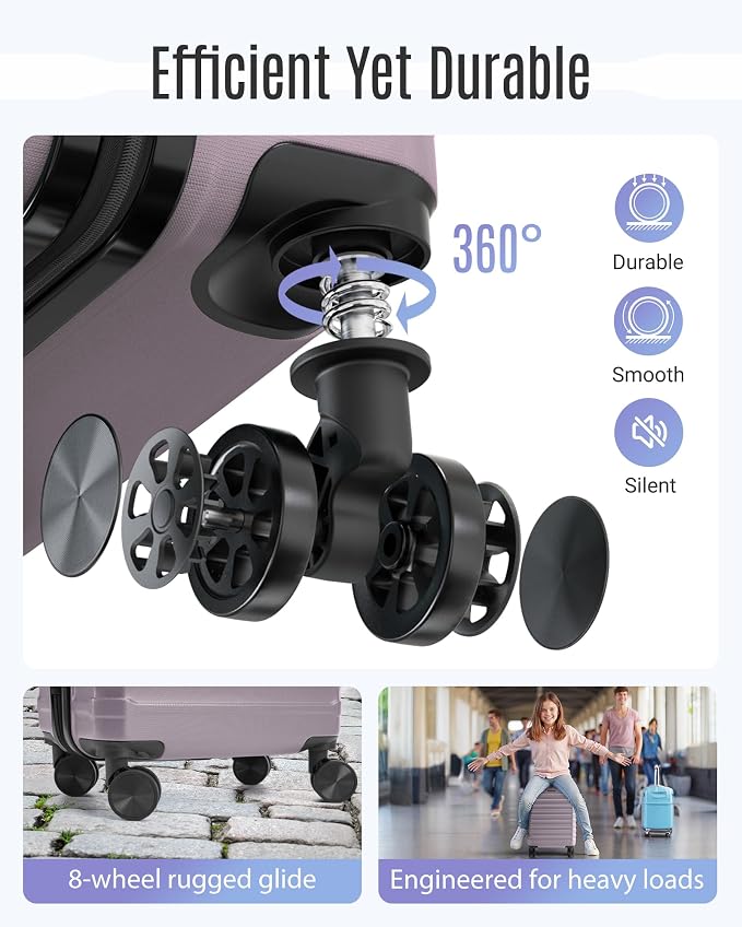 LIGHT FLIGHT Luggage Sets, 3 Piece Durable Suitcase Set - Image 4