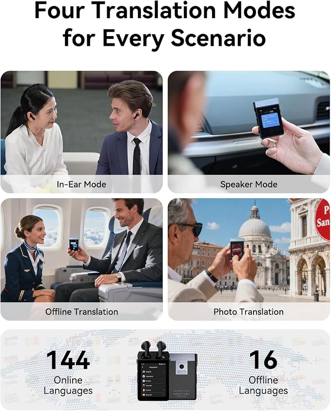 Wooask A9 Translation Earbuds Real Time Support Calls & Hotspot Sharing - Image 4