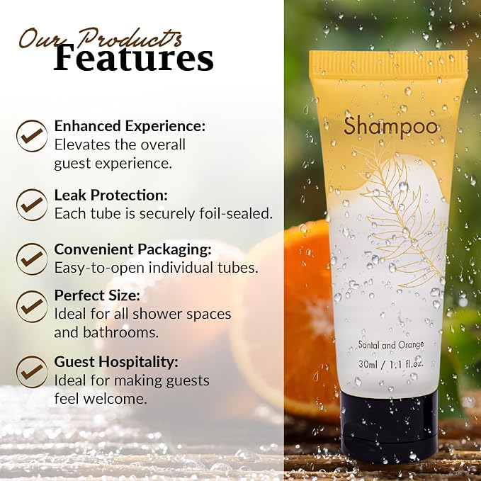 Travel Size Shampoo Bulk 100 PCS Per Case 1 Oz Each Individually Wrapped Hotel - Image 2