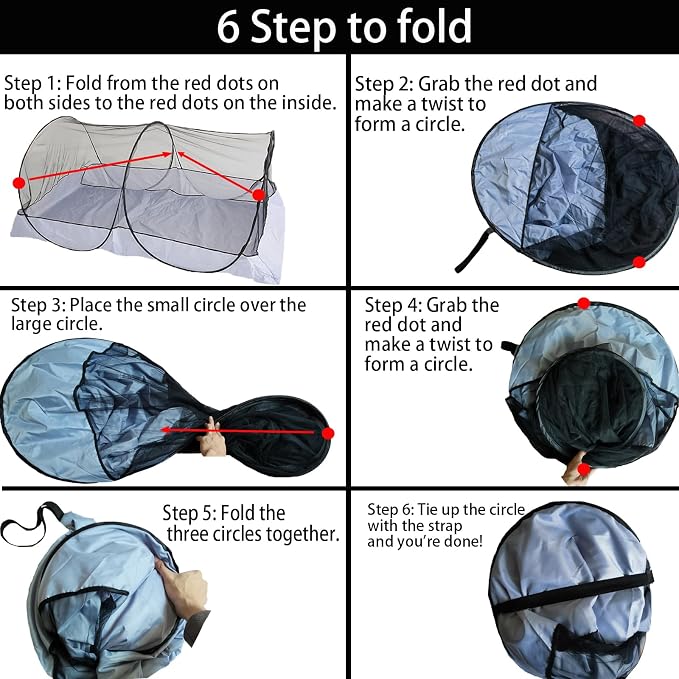 CMINGJ Portable Mosquito Net Foldable Pop-Up Travel Mosquito Net - Image 7