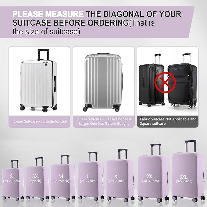 Travel Luggage Cover Protector Scratch-Resistant Fit 19-31 Inch Suitcase - Image 5
