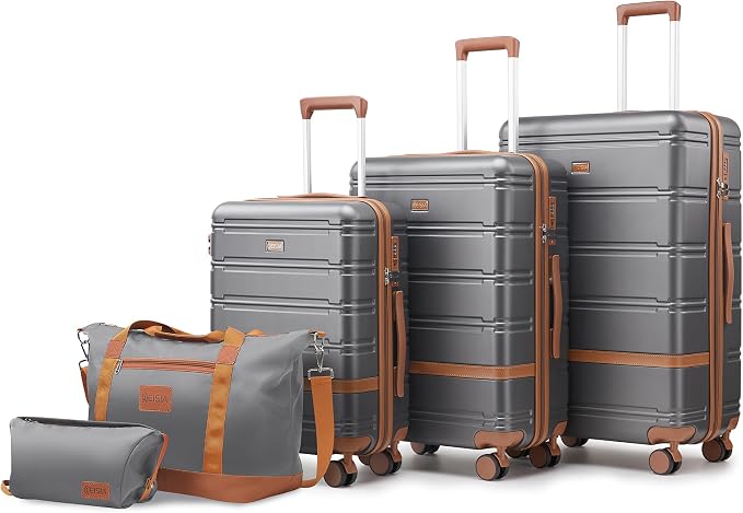 Luggage Sets 3 Piece with spinner wheels, PC+ABS Hard Shell Travel Luggage by Unknown