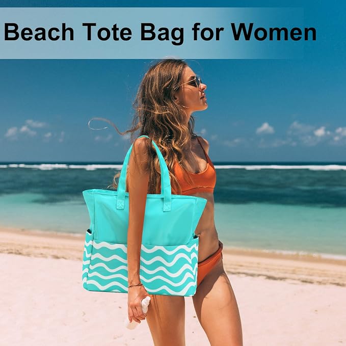LEDAOU Beach Bag Waterproof Sandproof Women Tote Bag Pool Bag - Image 4