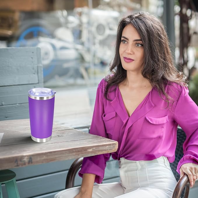 20 oz Tumbler with lid Double Wall Vacuum Insulated Tumblers Stainless Steel - Image 2