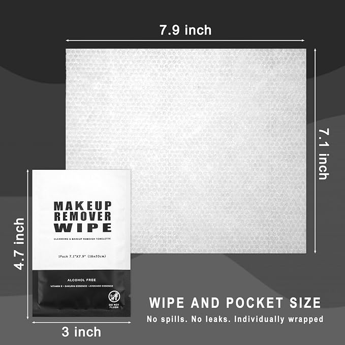200 Count Makeup Remover Wipes Individually Wrapped Makeup Wipes Bulk Face - Image 5
