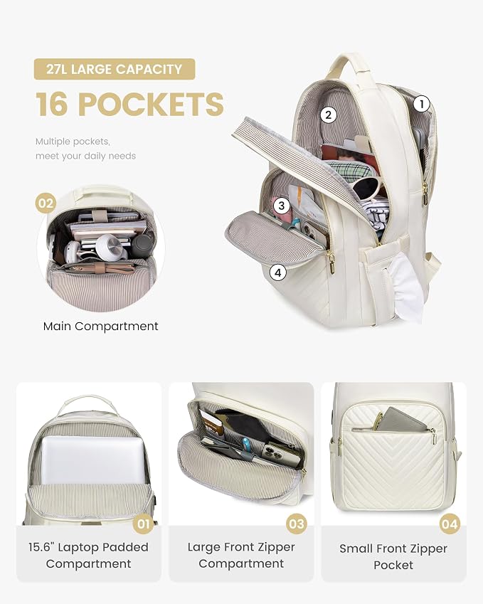 LOVEVOOK Laptop Backpack Purse for Women, Work Travel Computer Bags, College - Image 3