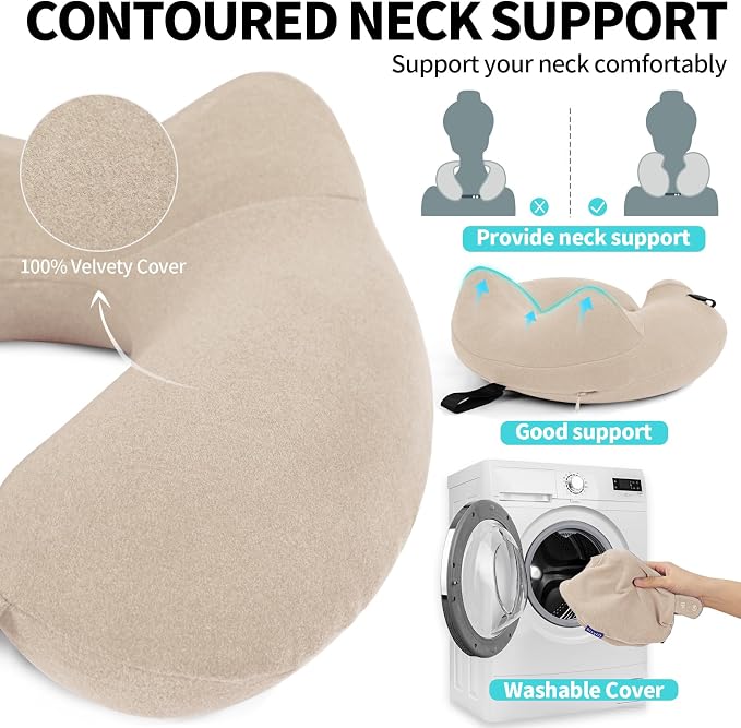2 Pack Inflatable Travel Neck Pillows - Image 3