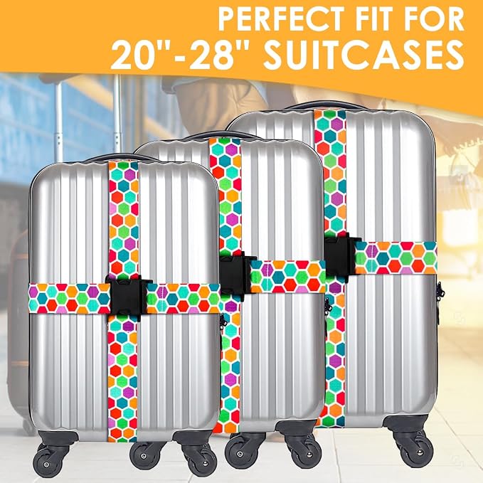 Adjustable Travel Luggage Strap Suitcase Belt Travel Bag Accessories 1.96 in W - Image 3