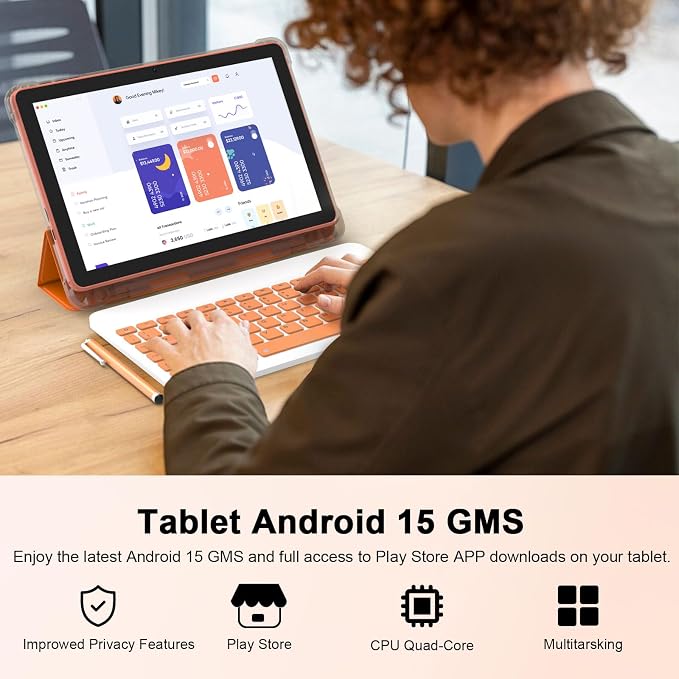 Android 15 Tablet 10 Inch, 2 in 1 Tablets - Image 4
