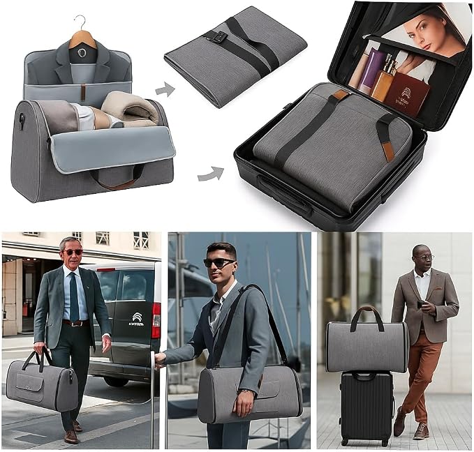 Convertible Garment Bag for Travel – 2 in 1 Carry On Duffel Suit Bag - Image 3